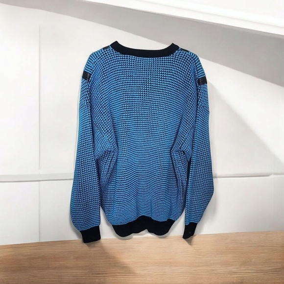 Urban Works Vintage Leather Trim Sweater. Oversized Medium - Picture 3 of 8